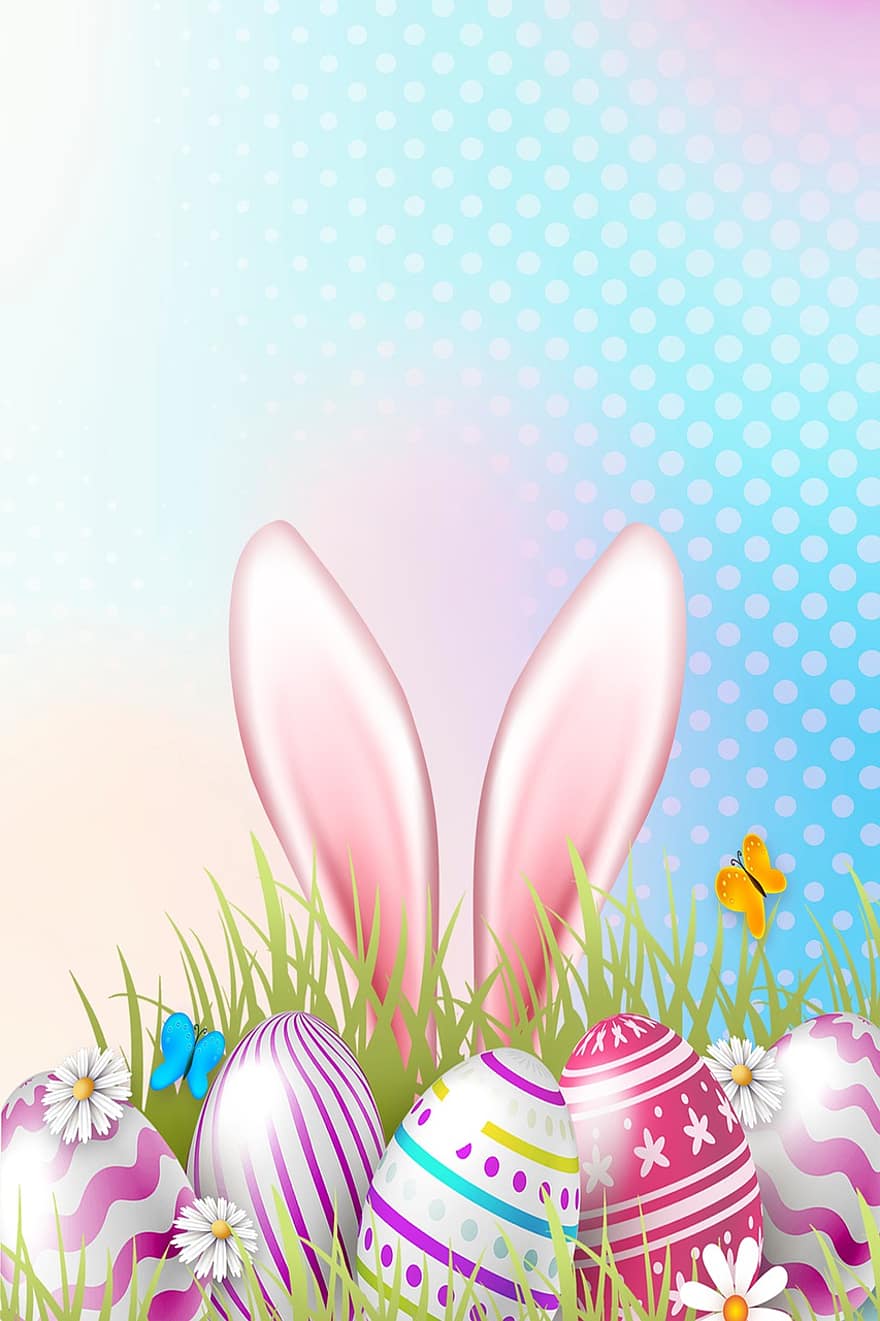 Pasen, Paas eieren, paasfestival, Pasen banner, banier, achtergrond, Pasen achtergrond, Pasen-decor, gras, lente, multi gekleurd