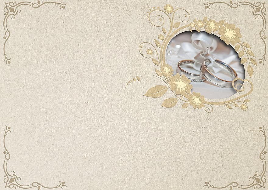 anells de casament, casament, relleu, imatge de fons, matrimoni, associació, connexió, flors, ornaments, decoratiu, deco