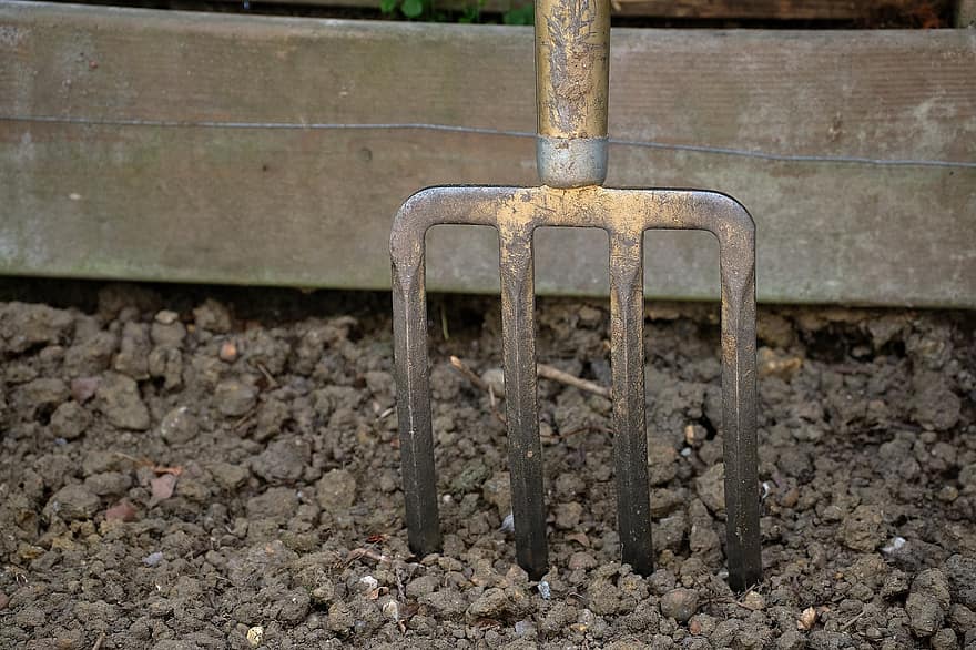 садовая вилка, садовый инструмент, рытье, Вилка для лопаты, рытье вилки