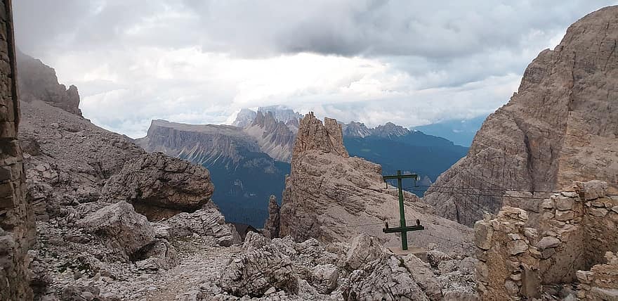 Dolomites, Mountains, Landscape, Tofane, Italy, Rocks, Summit, Peak, Nature, Sky
