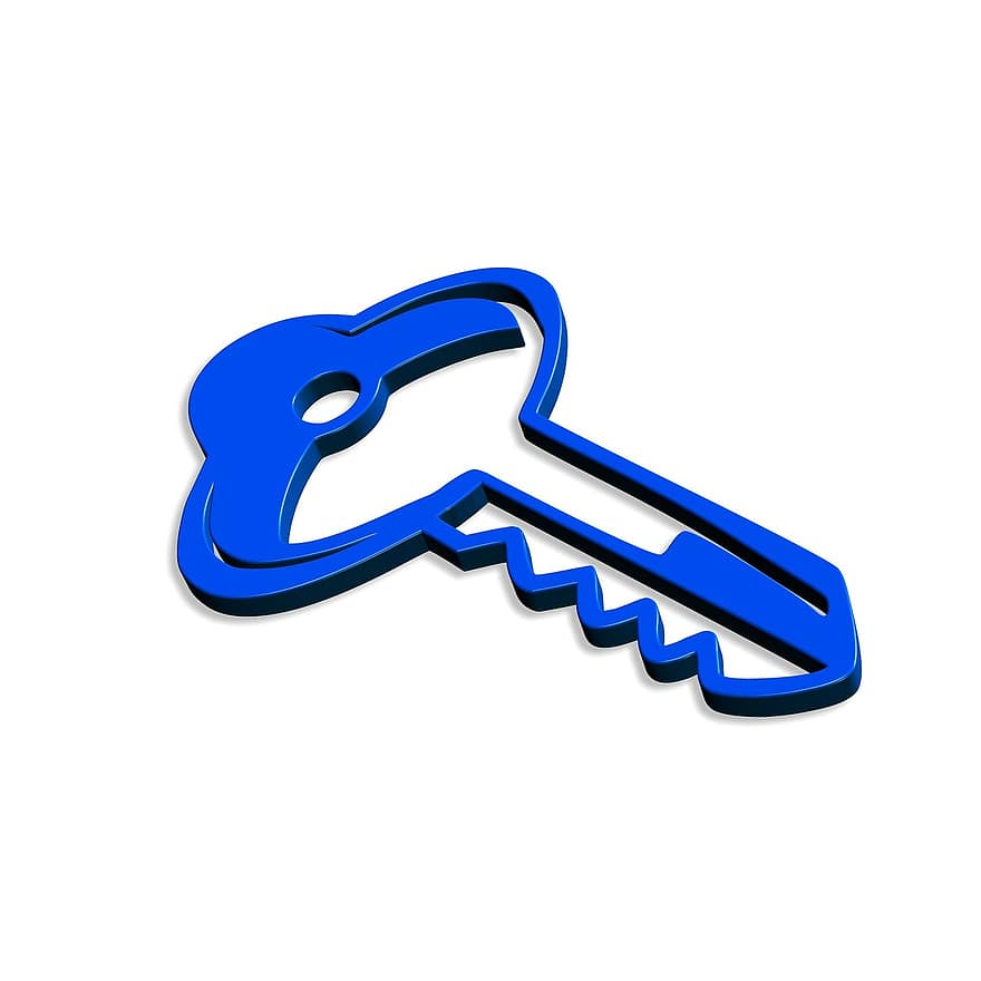 sleutel, dichtbij, slot, uitzetten, blauw, veiligheid, backup, huis sleutels, kasteel