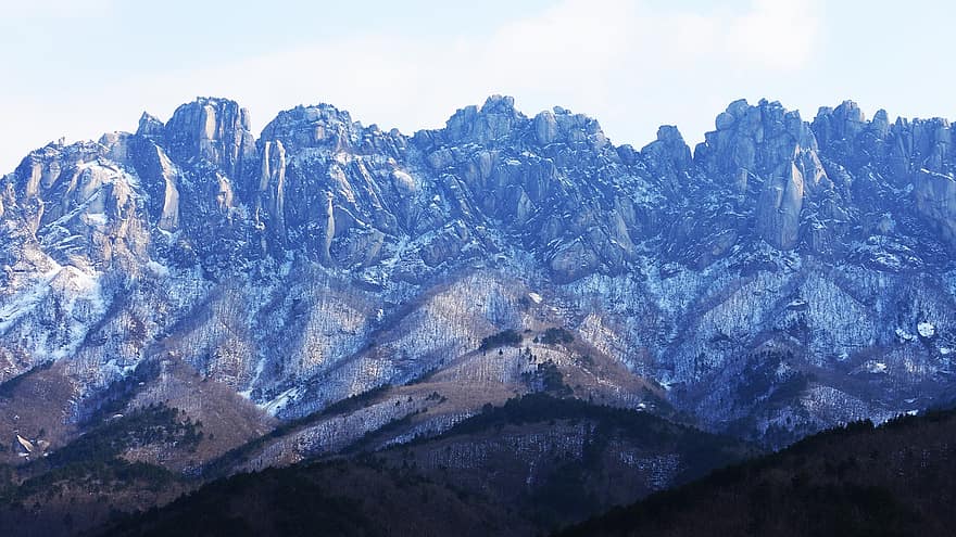 Thiên nhiên, núi, du lịch, thăm dò, ngoài trời, Hàn Quốc, gangwon làm, sokcho, Mt Seolark, đỉnh núi, tuyết