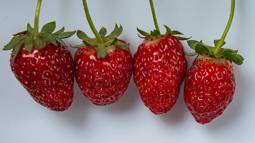 jordgubbar, frukt, mat, färsk, hälsosam, mogen, organisk, ljuv