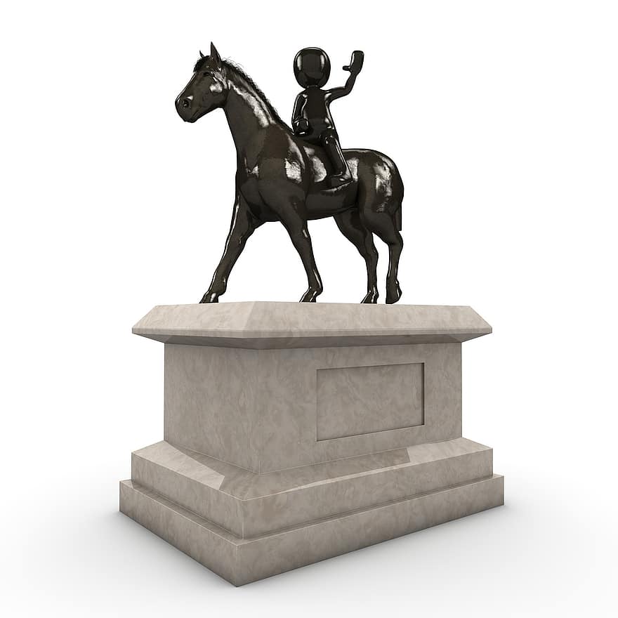 monument, Reiter, häst, tvinga, klot, sten, skulptur, landmärke