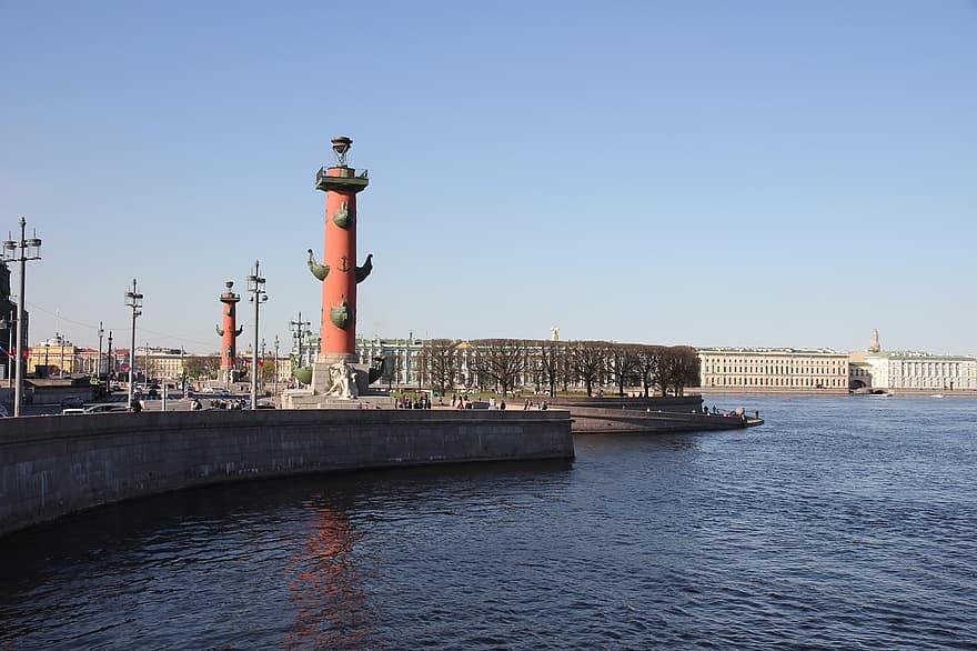 ciudad, río, viaje, turismo, San Petersburgo, isla vasilievsky, lugar famoso, agua, arquitectura, paisaje urbano, barco náutico