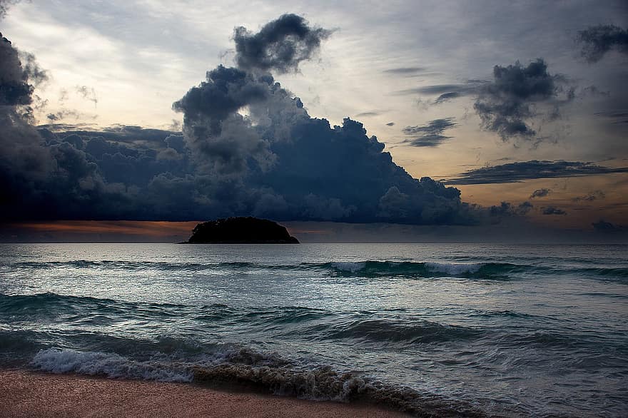 phuket, mar, natureza, céu, panorama, viagem, de praia, feriado