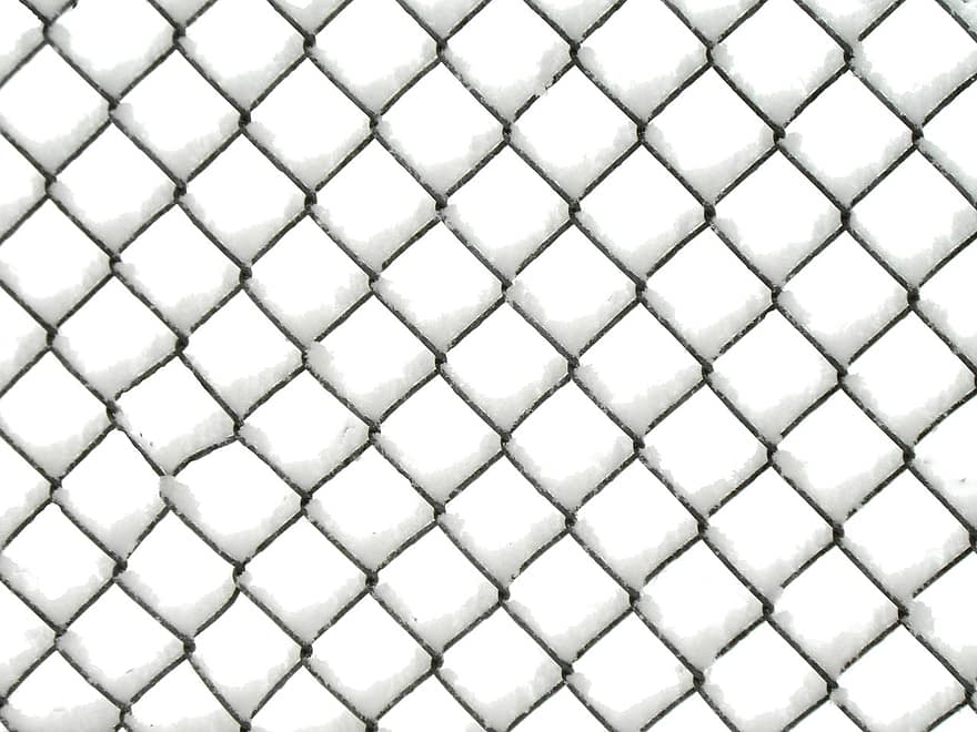 Wire Mesh Fence, Snow, Wire Mesh, Fence, Cold, Blocked, Imprisoned, Closed