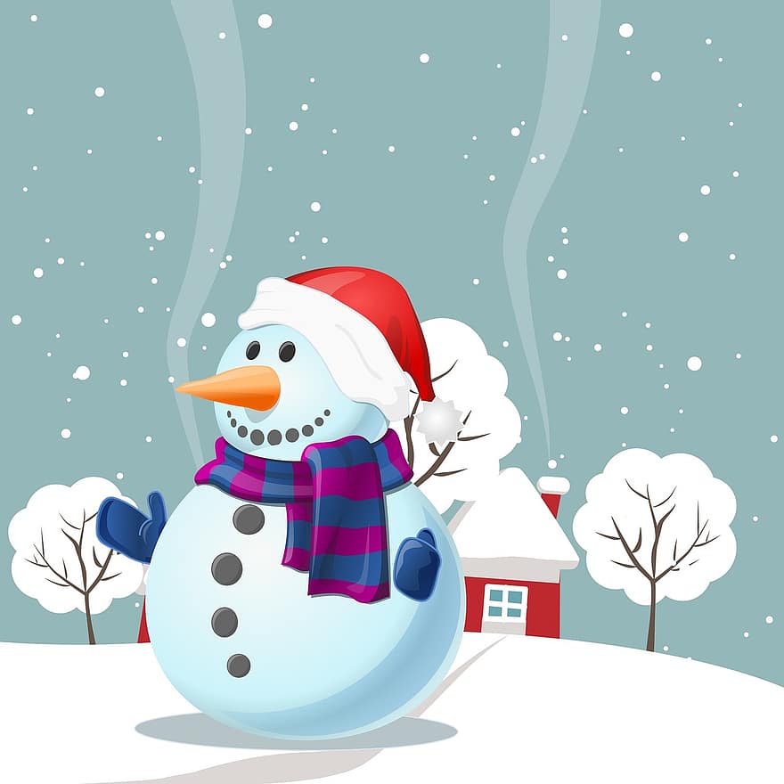 bonhomme de neige, neige, joyeux Noël, hiver