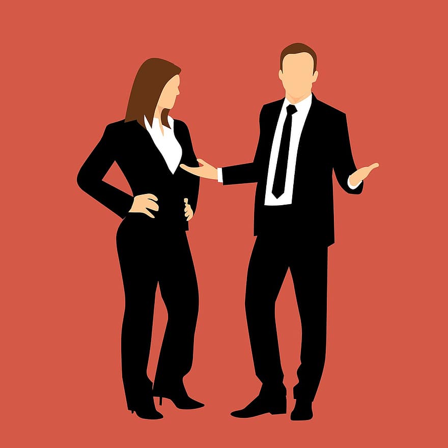 जोड़ा, संबंध, व्यवसायी, व्यापार करने वाली औरत, साझेदारी, टीम वर्क, संगठन, मालिक, कर्मचारी, ग़लती, सूट