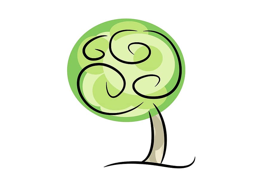 arbre, planta, naturalesa, primavera, bosc, flora, verd, estiu, modern, simplement, símbol