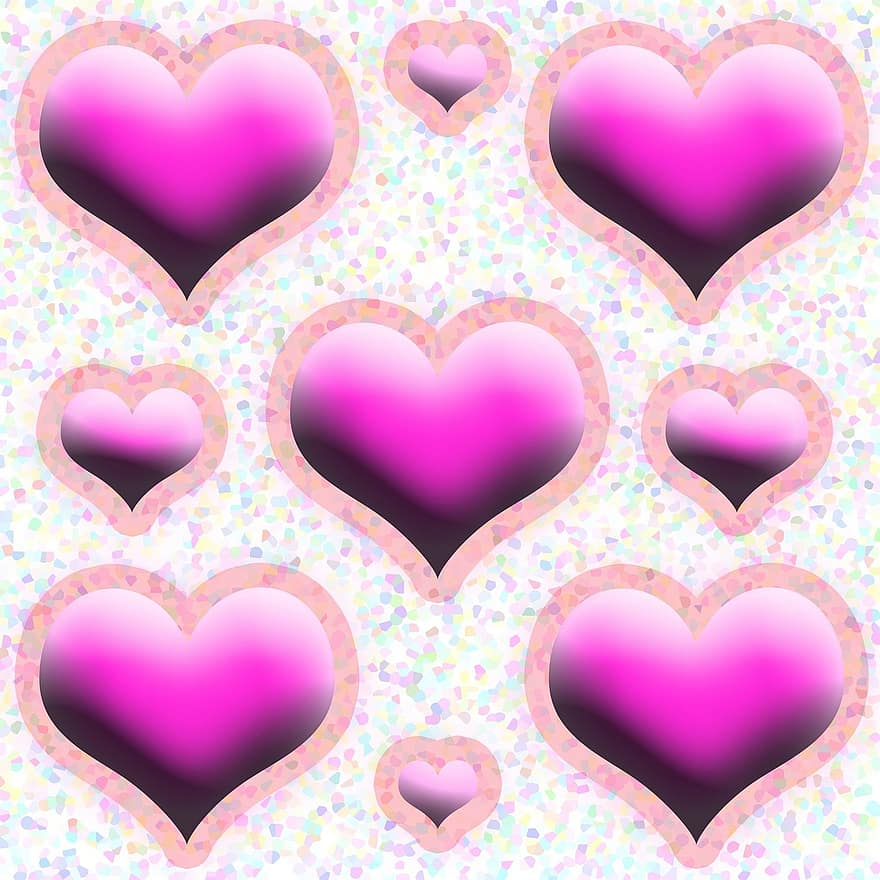 rosa, kärlek, hjärta, hjärtan, form, kärlekshjärta, hjärtformad, romantik, romantisk, uttryck, tapet
