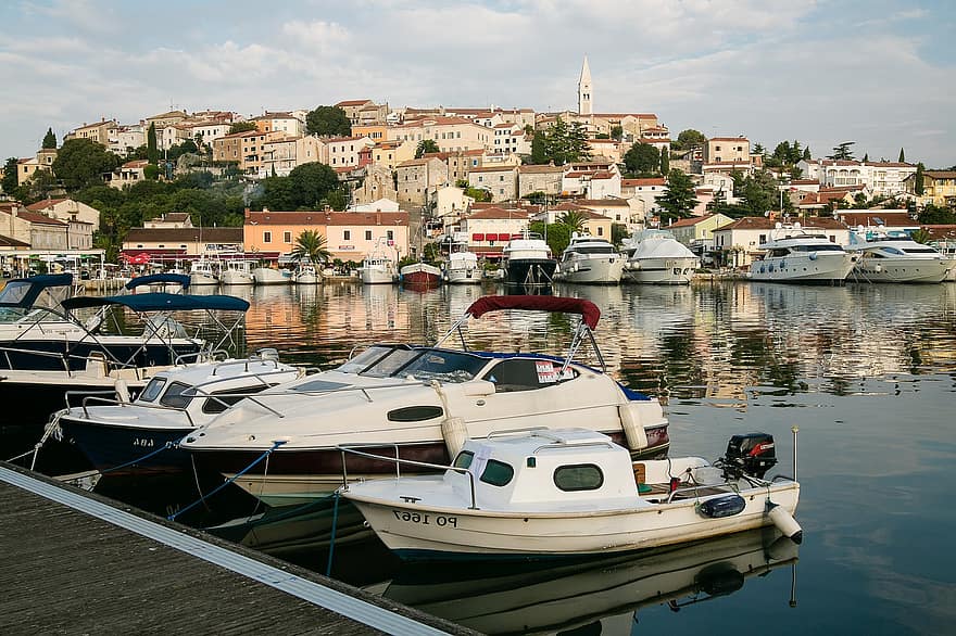 лодки, град, пътуване, туризъм, Хърватия, море, вода, кораби, плавателен съд, яхта, туристически дестинации