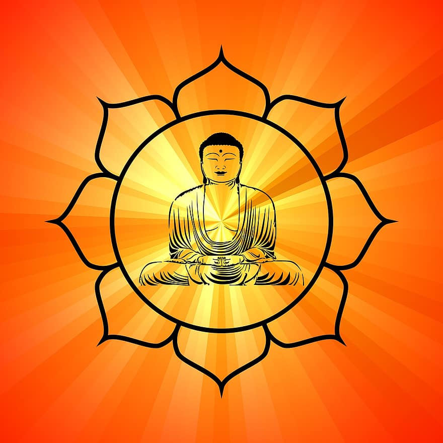 buddha, zen, andlig, religion, meditation, buddhism, religiös, Orange Meditation