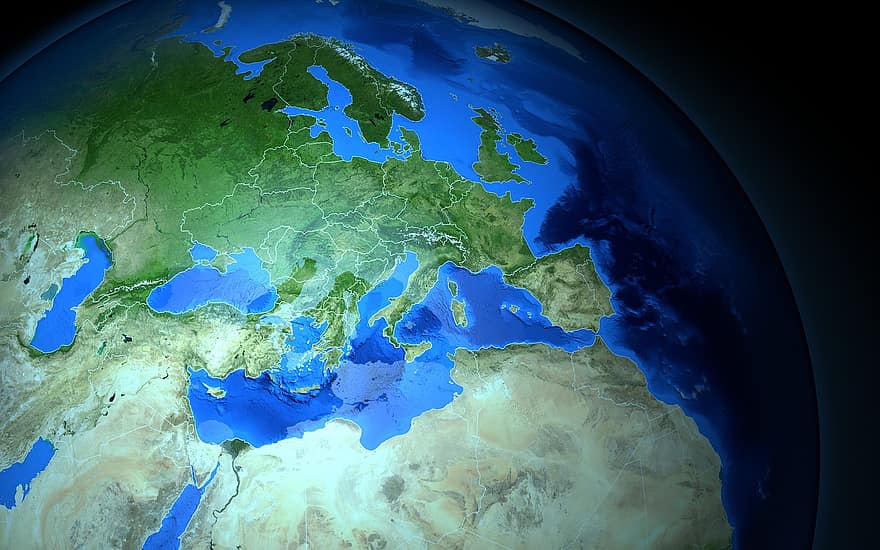 Map Of Europe, Map Globe, Map, Europe, Globe, Geography, Global, Planet, Ocean, Continent, Sea