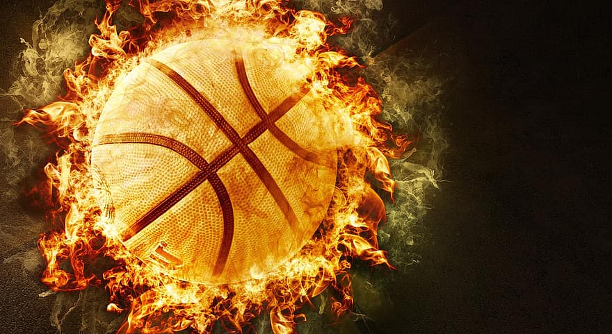 баскетбол, спорт, игра, Горящ баскетбол, енергия, пламък, пожар, природен феномен, топлина, температура, изгаряне