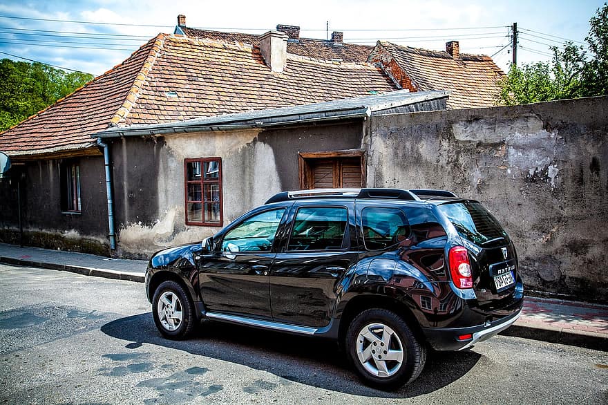 Dacia Duster, Street, Town, Suv, 4x4, Car, Vehicle, transportation, land vehicle, mode of transport, speed
