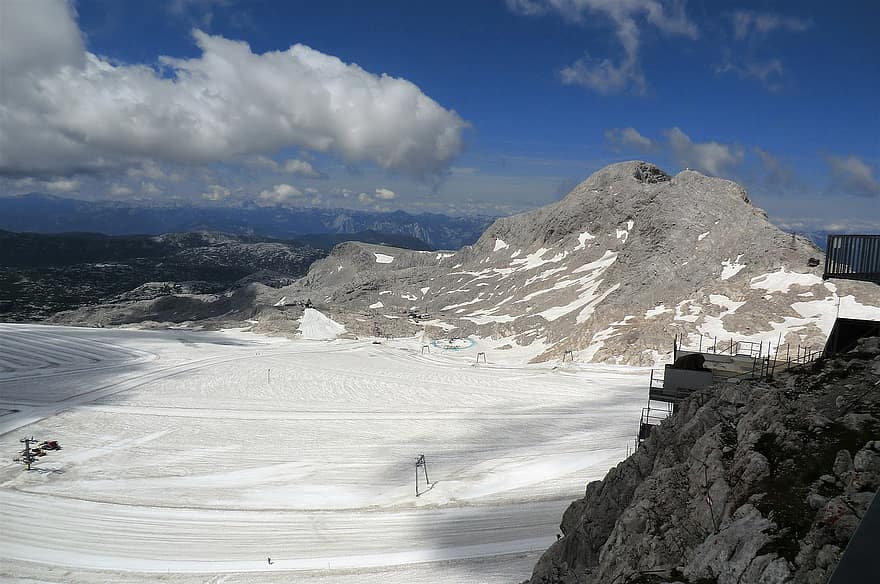 Gjaidstein, dachstein, montanha, estância de esqui, campo de gelo, Áustria, inverno, panorama, geleira
