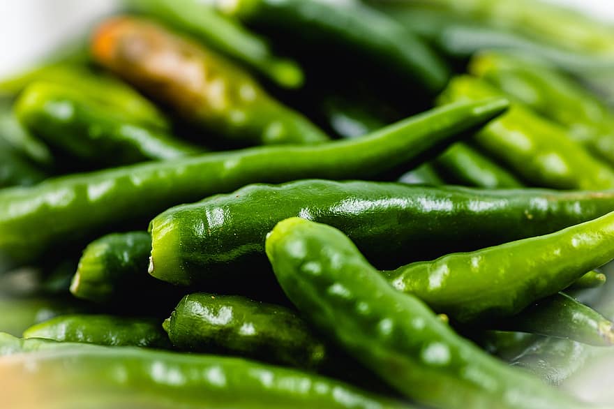 zielone chilli, warzywo, przyprawa, czerwony pieprz, jedzenie, produkować, organiczny, Zielony, składnik