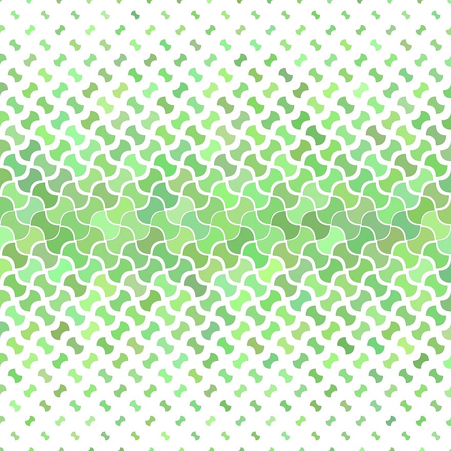 Grün, grünes Muster, gebogen, Puzzle, Hintergrund, geometrisch, abstrakt, Muster, Design, Geometrisches Muster, Dekor