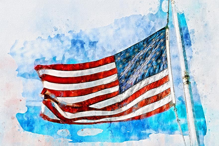 cat air, seni, lukisan, tekstur, artistik, penuh warna, bendera, Amerika, simbol, dom, hari peringatan