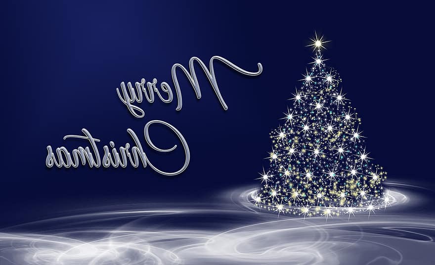 Nadal, motiu de Nadal, Bon Nadal, felicitació de Nadal, targeta de Nadal, decoració, estrella, blau, llums, brillant, hora de nadal