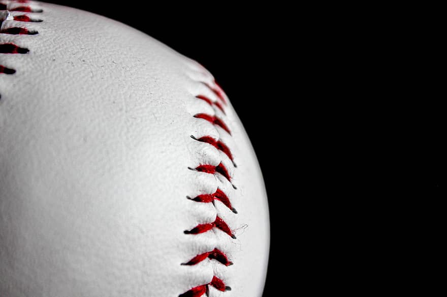 base-ball, ballon, sport, cuir, boule blanche, des points de suture, Baseball américain, jouer