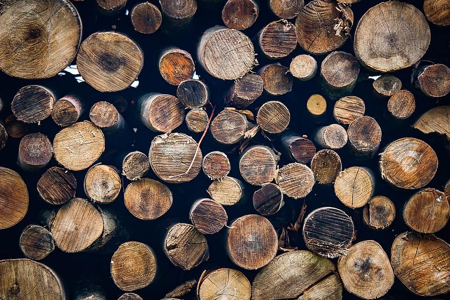 madeira, toras, tronco, lenha, Pedaços De Madeira, pilha de lenha, de madeira, silvicultura, textura, desmatamento