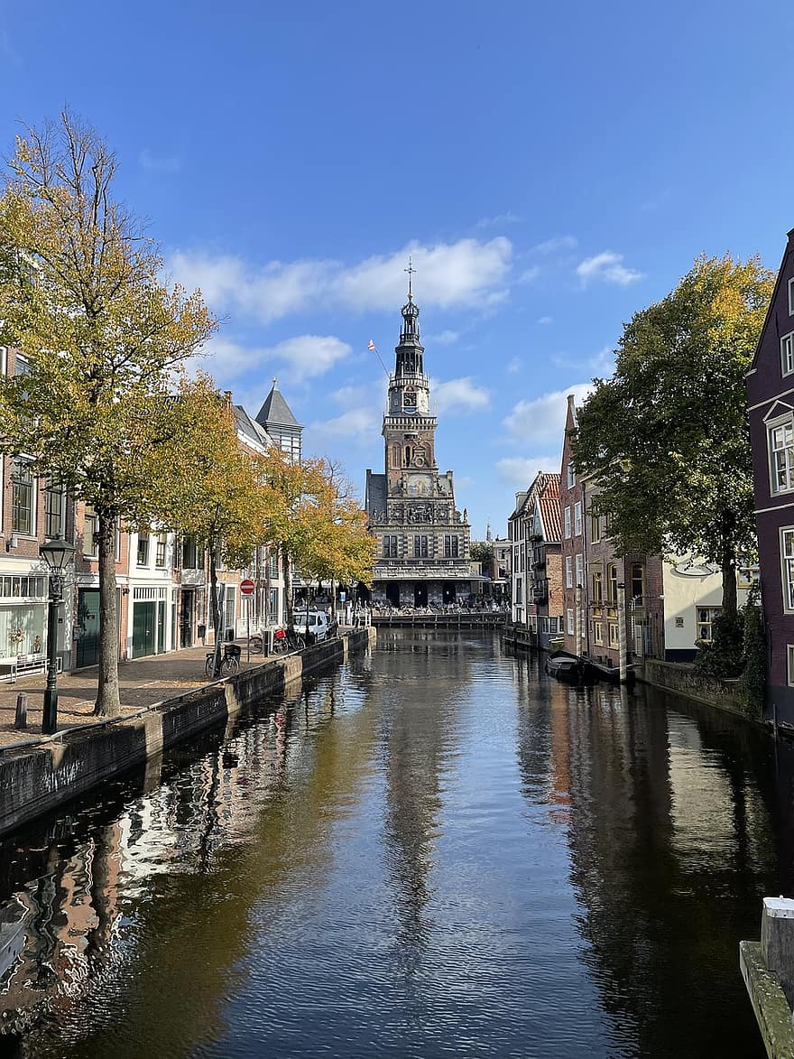 kanał, podróżować, turystyka, alkmaar