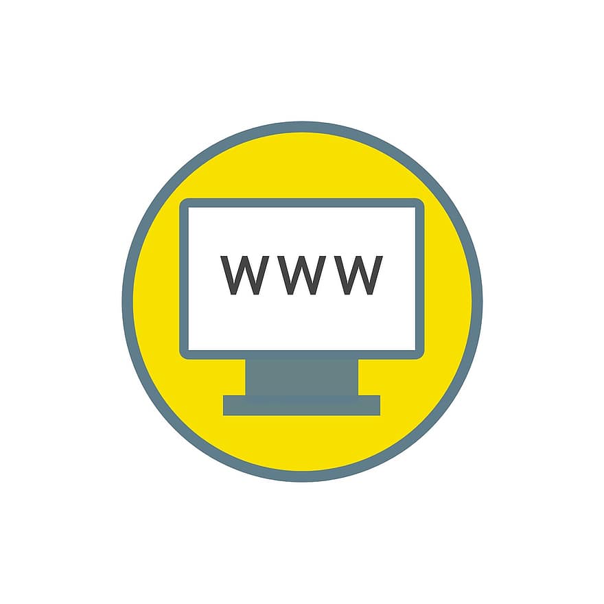 www ، شعار ، أيقونة ، تلفزيون ، قديم ، يؤدى ، تقنية ، الأصفر ، رمز ، فكرة ، فن