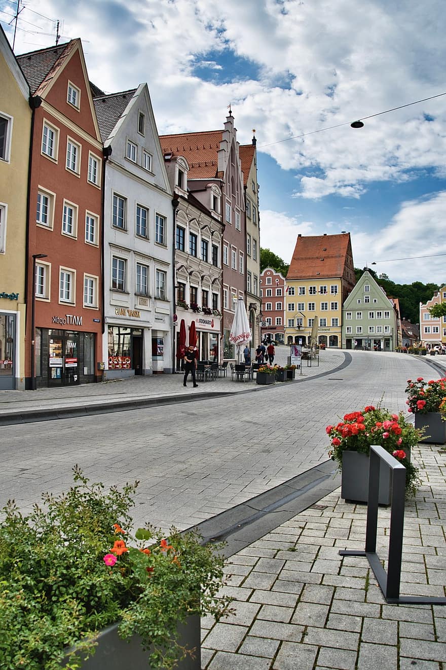 thị trấn, đường phố, mặt tiền, cổ điển, austria