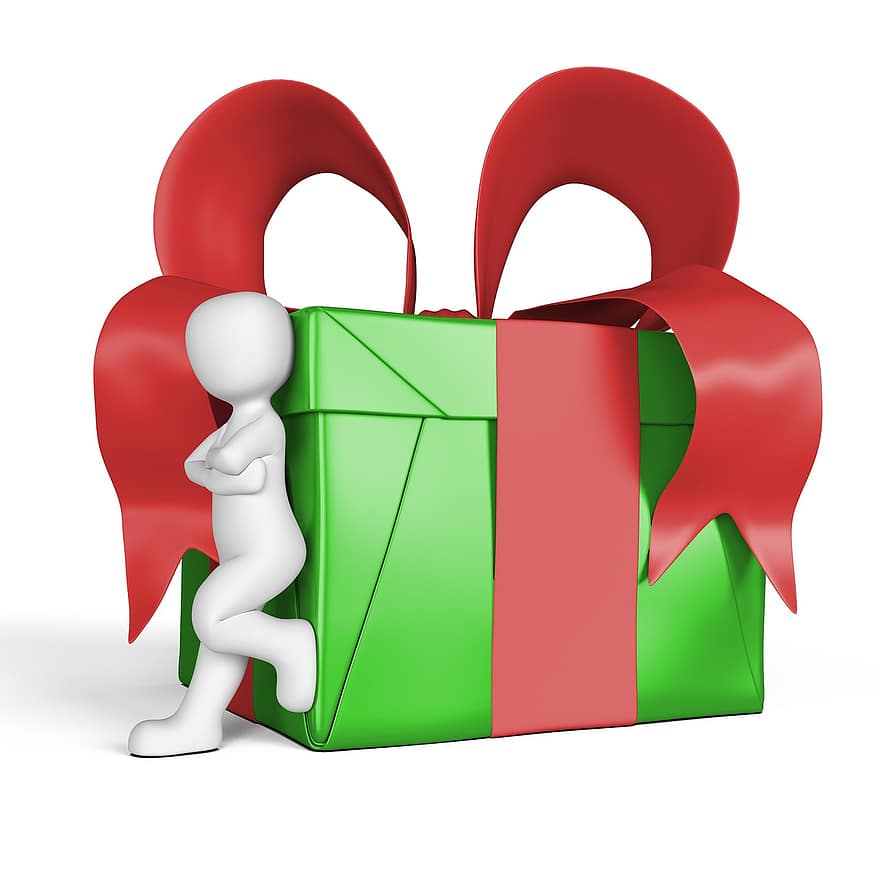 dar, zabalené, překvapení, balicí papír, provedené, narozeniny, Vánoce, smyčka, dát, rozdávat, balíček
