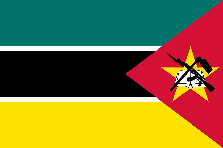 Μοζαμβίκη, Αφρική, σημαία, Χώρα, εθνικός, σύμβολο, έθνος, σημάδι, κόσμος, ταξίδι, ελονοσία