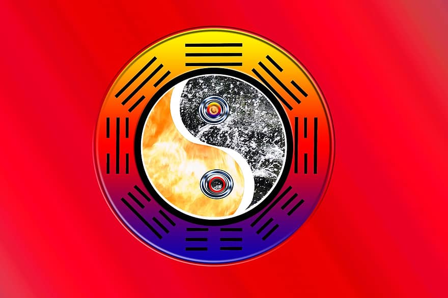 yin-yang, símbolo, equilibrar