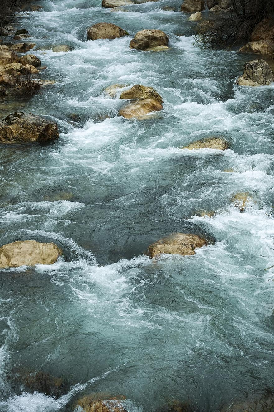 řeka, proud, potok, Příroda, krajina, voda, vlna, tekoucí, Skála, mokré, rychlý