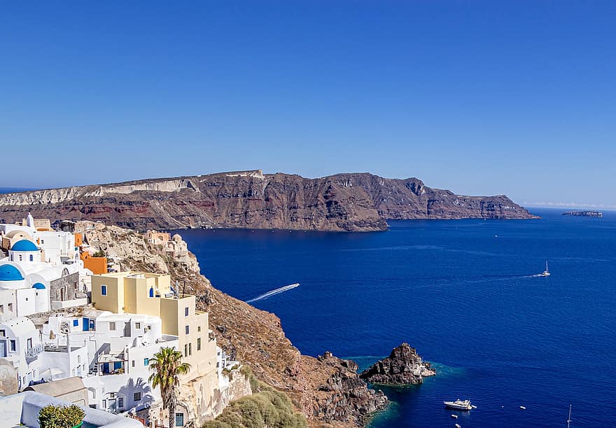 Santorini, Grecja, wyspa, krajobraz, raj