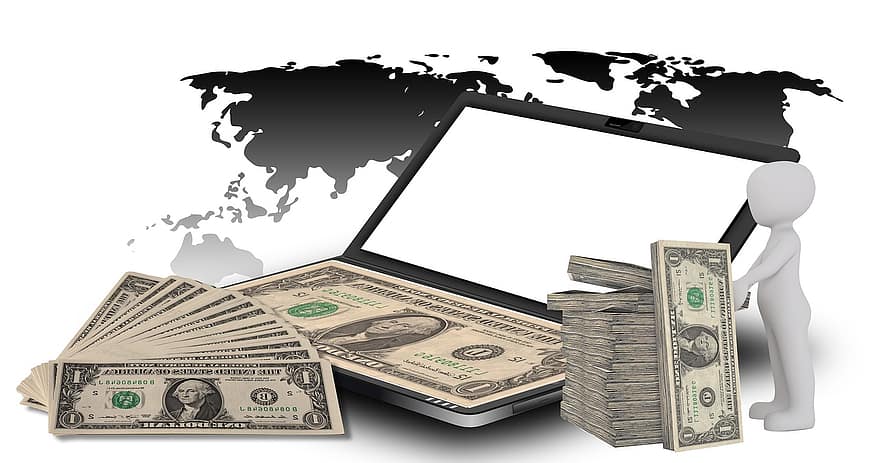 دولار ، مال ، يكتسب نقود ، الإنترنت ، شبكة الاتصال ، إقتصاد السوق ، الويب ، عبر الانترنت ، الدولار الأمريكي ، الأموال ، المالية