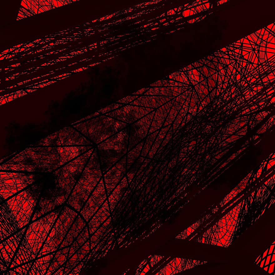 Fractal, Render, Mess, Lines, Abstract, Red, Black, Dark, Texture, Backdrop