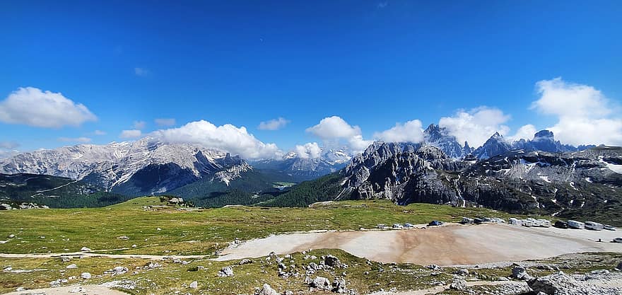 Gipfel, Berge, alpin, Dolomiten, Panorama, Nationalpark, Ausblick, Wandern, Natur, Landschaft, Himmel