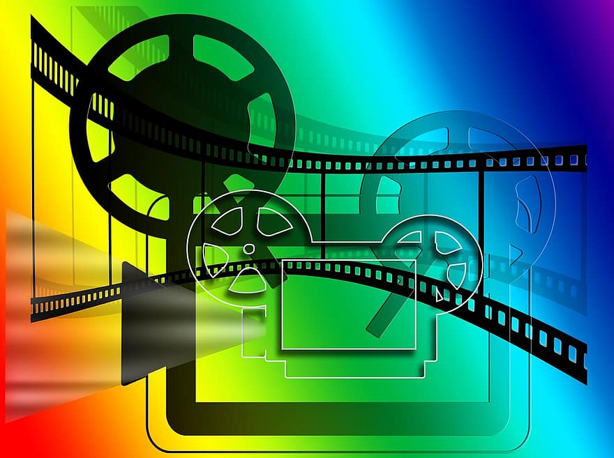 film, projector, beamer, bioscoop, demonstratie, filmstrip, zwart, video-, analoog, opname, beeld