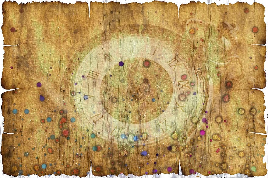 Paper, Parchment, Wallpaper, Time, Clock, Transience, Pattern, Colorful, Color, Rings, Circle