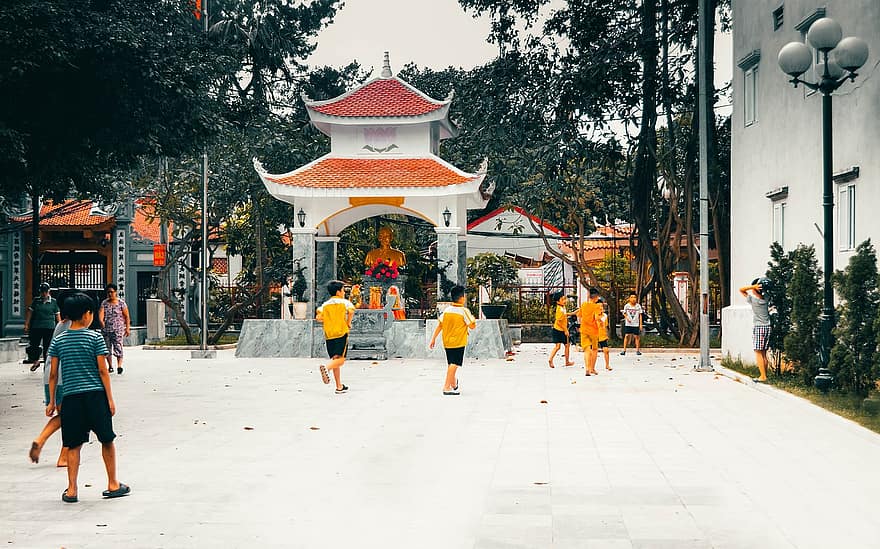 bọn trẻ, ngôi đền, công viên, các nền văn hóa, ngành kiến ​​trúc, đứa trẻ, du lịch, nơi nổi tiếng, đạo Phật, những cậu bé, văn hóa Trung Quốc