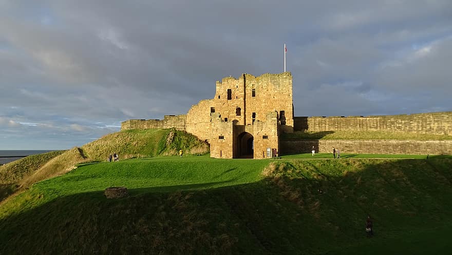 England, Ruins, Castle, Sunderland, North Of England, Hill, Landscape, architecture, history, grass, famous place