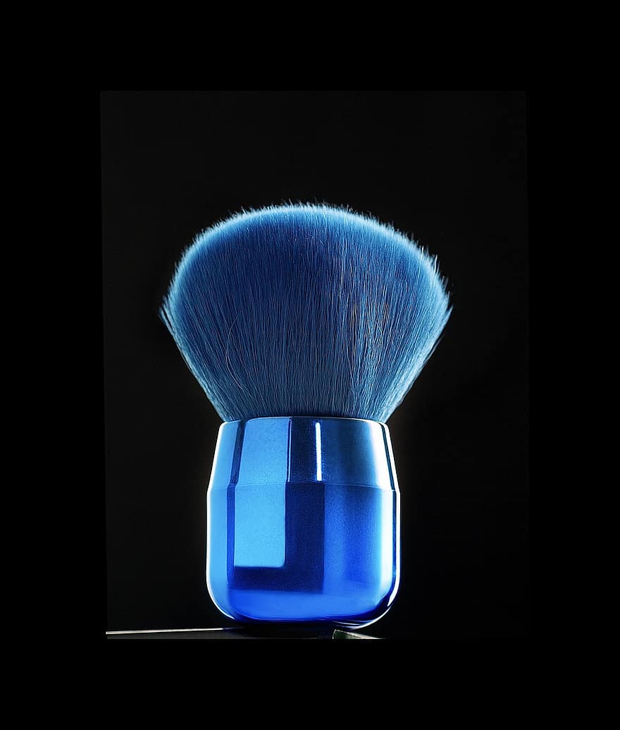 Brush, Makeup, Cosmetics, Blue Brush, Dark Background, beauty product, close-up, fashion, make-up, personal accessory, beauty