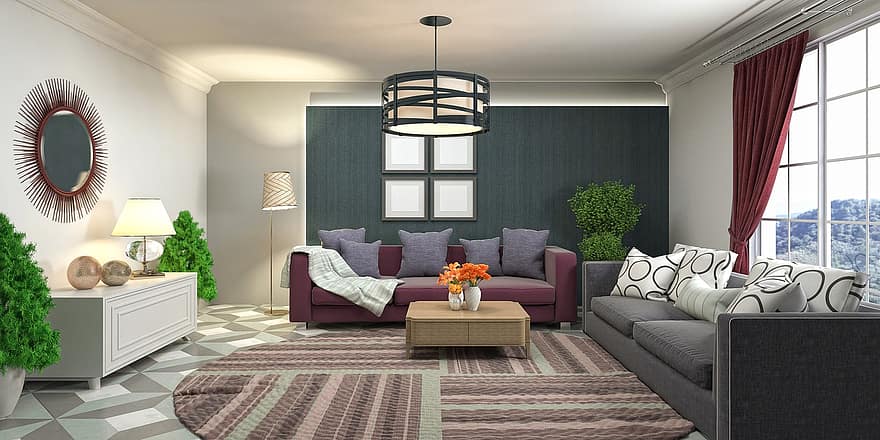 sala d'estar, mobles, interior, casa, decoració, apartament, vivent, a l'interior, luxe, contemporani