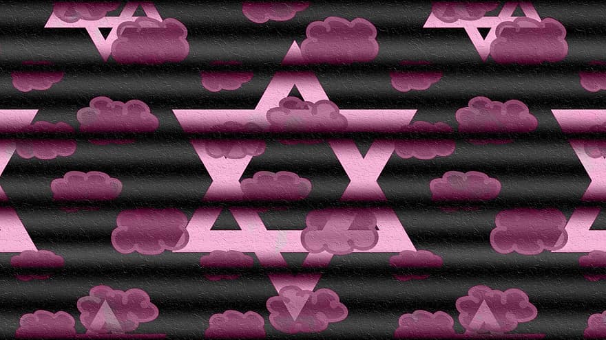 stjerne av David, skyer, linjer, mønster, horisontal, bat mitzvah, flaggermus, Hanukkah, svart, rosa, elegant