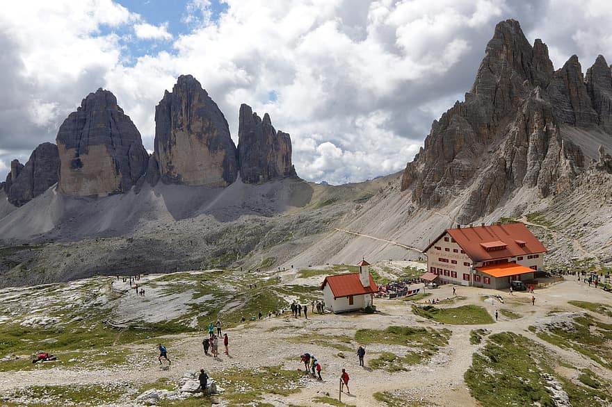 trys lavaredo viršūnės, dolomitai, Italija, Pietų Tirolis, aukščiausiojo lygio susitikime, trentino, Alpės, kraštovaizdį