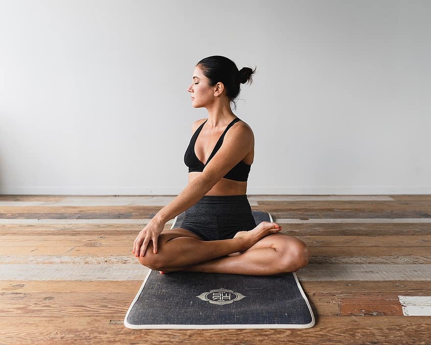woman, meditation, yoga