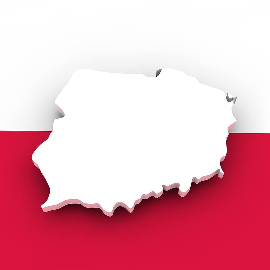 peta, Polandia, bendera, perbatasan, negara, negara bagian amerika