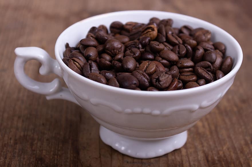кофе, фасоль, семена, кофеин, кружка, кофейные зерна, кафе, аромат, жареный, питание, напиток