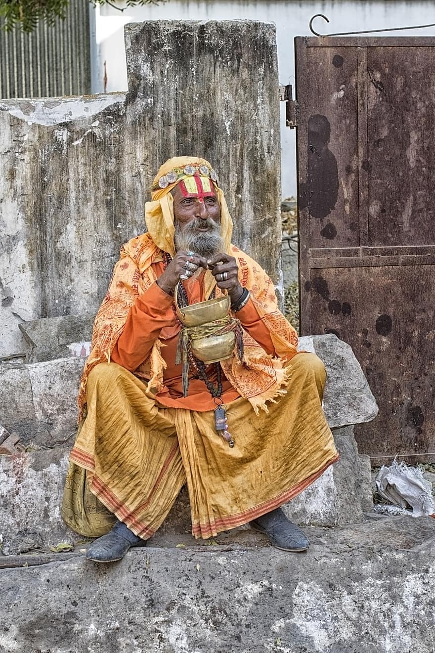 Индия, старец, традиционно облекло, Религиозно облекло, портрет, хора, култури, индуизъм, индийска култура, местната култура, възрастен